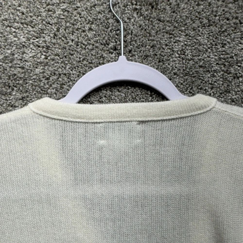 Vintage IZOD Lacoste Sweater Mens Large White Grandpa V Neck Orlon‎ Made USA 80s
